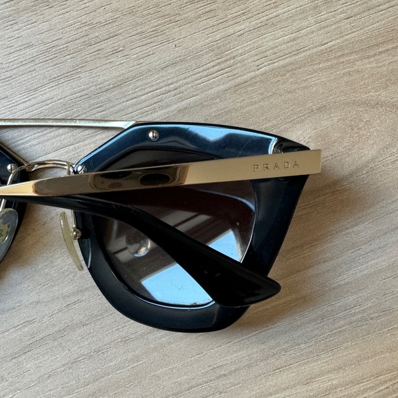 Prada Black and Gold Sunglasses - Picture 4 of 6